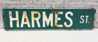 Vintage Steel Street Sign Embossed Harmes St 24x6 Original Authentic Road Sign