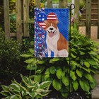 Caroline s Treasures Red And White Pit Bull Terrier Usa American Garden Flag
