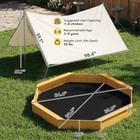 Qaba Wooden Sandbox With Large Canopy  Outdoor Sand Box With Bottom Liner
