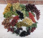 Lot Of 15 Vintage Black  Purple  Green Rubber Faux Artificial Grapes As Is