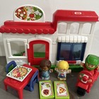 Fisher Price Little People We Deliver Pizza Place Restaurant Motorbike Toppings 
