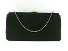 Nwot     1960   s Mcm Vtg  Black Formal Clutch Handbag Purse W  Rhinestone Clasp