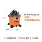New Ridgid 16 Gal  5-peak Hp Nxt Wet dry Shop Vacuum With Filter Locking Hose