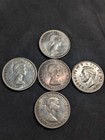 Lot Of 5 Canada  1 Silver Dollar Coins  canadian  1964  1958  1939 Death Dollar