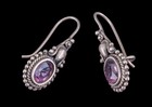 Sterling Silver Amethyst Necklace And Earrings  48 Grams