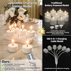Rechargeable Flameless Tea Lights Candles With Charging Station 6pcs White-6 
