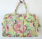 Vera Bradley Tutti Frutti Weekender Travel Duffle Bag Paisley Floral 18x12x8