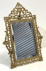 Antique Ornate Brass Or Bronze Table Or Wall Hanging Mirror