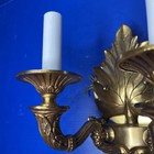 Antique Vintage Brass Dble Candlestick Light Lamp Sconce Floral Leaf Victorian