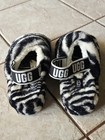 Ugg Women s Fluff Yeah Slide Zebra Black White Sheepskin Slipper Sandal Size 7
