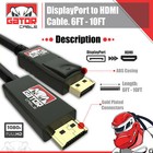 Displayport To Hdmi Cable Adapter Converter Audio Video 2k 60hz Pc Hdtv 1080p Hd