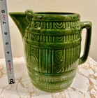 Antique  Early American  Hunter Green  Stoneware  Pitcher