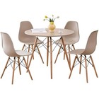 5-piece Round Dining Table Set  Small 35 5  Kitchen Table Chairs Set O