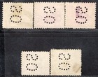 Western Australia Five Official Stamps Used Perforated  os 
