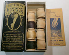 Antique Sewing Basket J p Coats Mending Thread Mini Wooden Spools Button Crochet