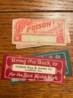 Vintage Apothecary Pharmacy Labels Set Of 5 - Poison Essence Of Peppermint Stop-