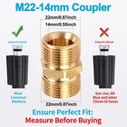Pressure Washer Hose Connector  M22 14mm Adapter  Easy    
