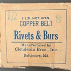 1lb New In Box Copper Rivets   Burrs 1 2  8 Gauge Usa Made Vtg60s Clenedin Bros 