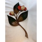 Vintage 1964 Syroco Floral Wall Hanging Mcm Faux Wood Flower Plaque 4878 Usa