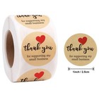 1500pcs -3 Rolls  1 Inch   Thank You Stickers For Small Business Labels
