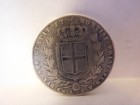 1844 Italy  sardinia  - Ar 5 Lire  Km-130 2  9 Silver Coin