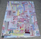 Depression Era Patchwork Vintage Antique Quilt 69x89 Fabric Study Crazy Quilt