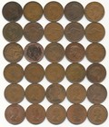 Lot Of 30 Australia Large Pennies 1921-1964