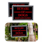 2 Packs Metal Beware Of Dog Signs For Fence 10 x14 easy To Mount For Yard Large