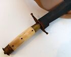 Antique Dutch Colonial Indonesian Tjikeroeh Bone Handle Short Sword Knife Signed