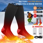 Electric Heated Socks Rechargeable 2 Battery Men Women Winter Foot Warmer