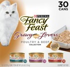   2 Pack   Purina Fancy Feast Gravy Lovers Wet Cat Food Poultry   Beef  3oz 30ct