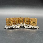 Vintage Lipstick Holder Gold Silver Tone Cherub 5 Slots Ornate Regency Vanity