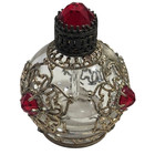 Vtg  Rare Czech Ornalu Red Gem Round Miniature Mini Perfume Bottle 