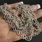 Lovely Antique Estate 835 Silver Hand Made Twist Design Link Necklace 36    Long