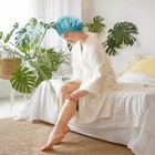 4pcs Women Shower Caps Elastic   Reusable Hair Bath Caps Double Waterproof Layer