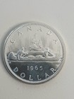 1965 Canada Silver  1 Dollar Small Bead  Pointed 5  Uncirculated  Nice  