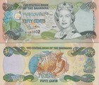 Bahamas 1 2 Dollar 2001 P 68 Unc 1 5 Bundle Lot 20 Pcs