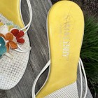Vtg 90s Y2k Sam   Libby Kitten Heel Sandals Shoes Flowers Accents 37 Italy