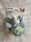 Cribmates Elephant Plush Lovey Pacifier Holder W Pacifier Soothie Binky Gray New