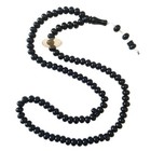Muslim Tasbih Black 7x8-mm Flat Oval Beads Hard Plastic Monomer 99-count Sibha