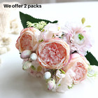 Artificial Peony Flower 2pcs Silk Peonies Fake Peony Flowers Floral Arrangements