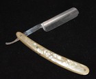 Antique Rex Inox  Mother Of Pearl Straight Edge Razor Dovo Solingen Germany