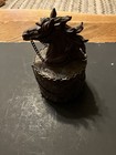 Horse Head On A Round Trinket Box Made Of Resin