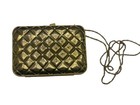 Vintage Walborg Purse Gold Metal Quilted Purse Bag clutch 5-1 2 w X 4 h