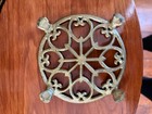 Vtg 1960s Wilton Cast Iron Round Trivet Hearts Stars Claw Footed No 2 Round Vtg