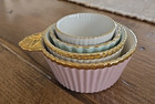 Anthropologie Lapin Regency Measuring Cups Pastel Cupcake Liner 4 Pc  Ceramic