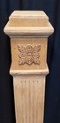 Newly Stripped Solid Oak Newel Post With Floral Accents 48  X 5 1 2  Ga9682