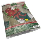 Nip 2016 Bucilla Felt Stocking Applique Kit 18  Long Christmas Poinsettia 86705
