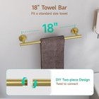 4-piece New Bathroom Hardware Set Brushed Gold Towel Bar 18 Inch Wall Mount Us