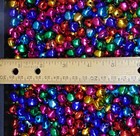 Lot 1 000 Jingle Bells   Mixed Jewel Tones Christmas Colors Beads Charms 10-12mm